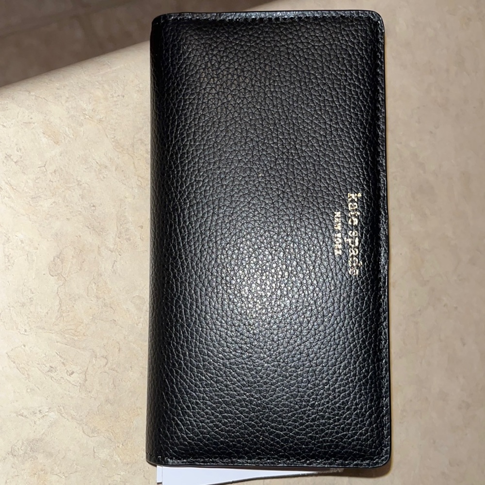 New w/tags Kate Spade large black bifold wallet
